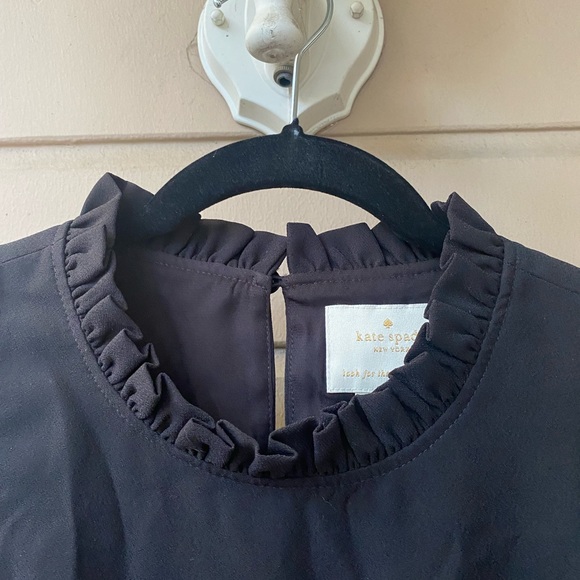 Kate Spade black size 6 dress with ruffle details and pockets - Picture 6 of 8